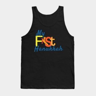 My First Hanukkah Blue Orange Tank Top